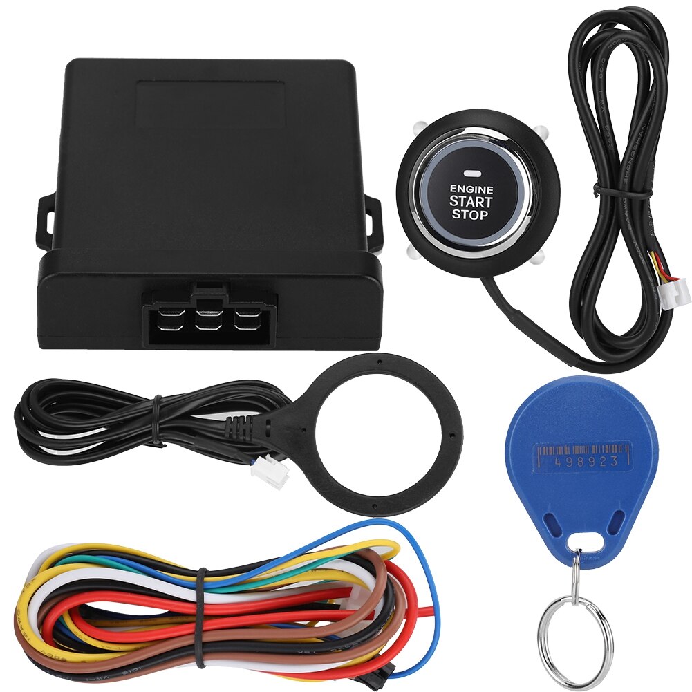 Car Engine Smart Start Button, 3-5CM Push Start Stop Anti-theft Alarm System/RFID Engine Lock Auto Car Alarm Start Button
