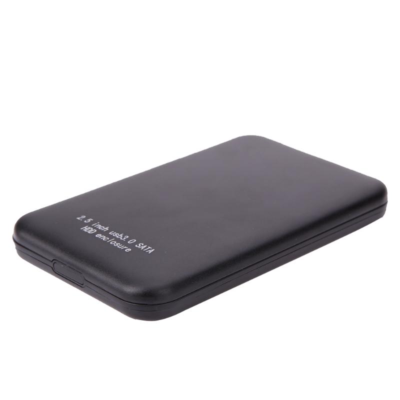 2.5 Inch High Speed 3TB USB3.0 Micro USB to SATA External Storage HDD HD Blue Aluminium Case Box Hard Disk Drive Enclosure: Black