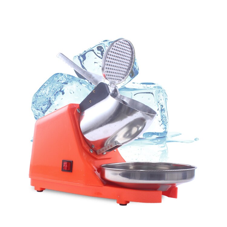 JIQI-trituradora de hielo eléctrica, grosor ajustable, 65 KG/H, para batidos, picadora de hielo, para hogar, restaurante, Bar: Orange / 110 V