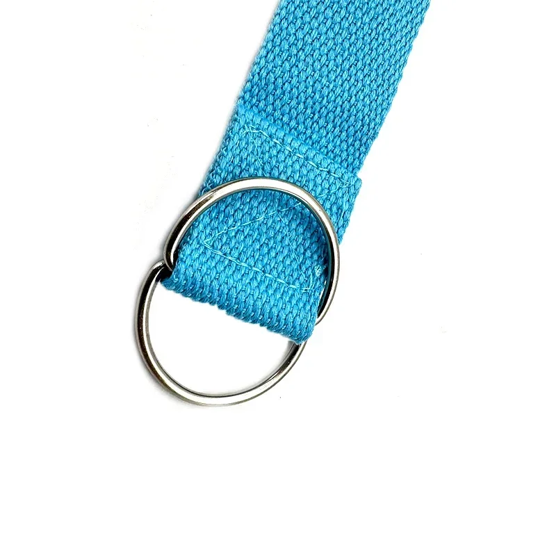 1,8 m x 3,8 cm verstelbare D-ring gesp yogariem geeft flexibiliteit voor yoga stretching duurzame katoenen oefenriemen