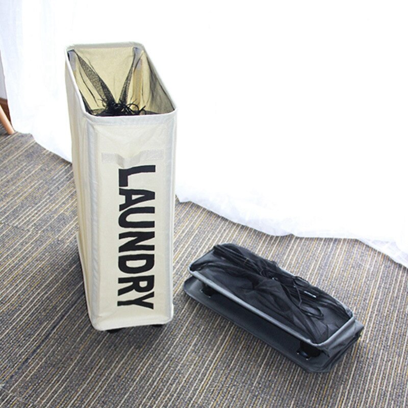 Oxford Laundry Basket With Wheels Multi-Functional Corner Slim Laundry Hamper Dirty Clothes Storage Basket Organizer