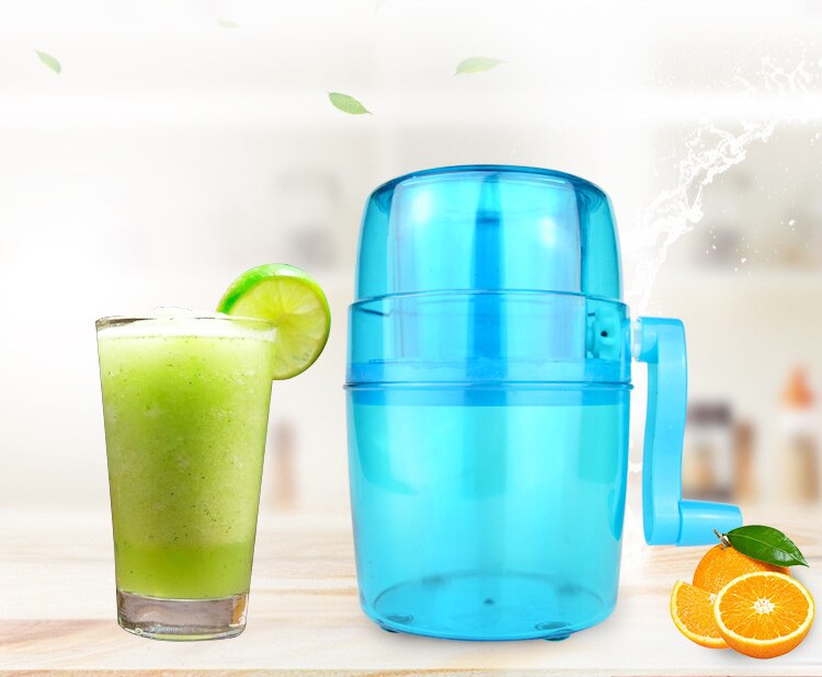 Multifunction Manual Mini Home Ice Shaver Crusher Handheld Snow Manual Crushing Ice Machine: Yellow