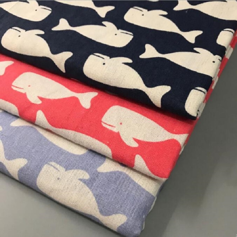Beluga Gedrukt Canvas Stof Linnen Katoen Stof Diy Naaien Gewatteerde Thuis Decoratie Slijtvaste Textiel Stof