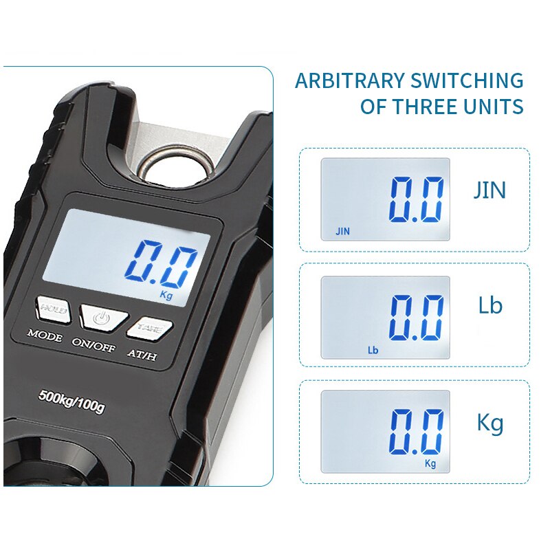 1 Mini échelle de crochet d'échelle de grue numérique 500kg/100g échelle de petite taille échelle portative échelle multifonctionnelle
