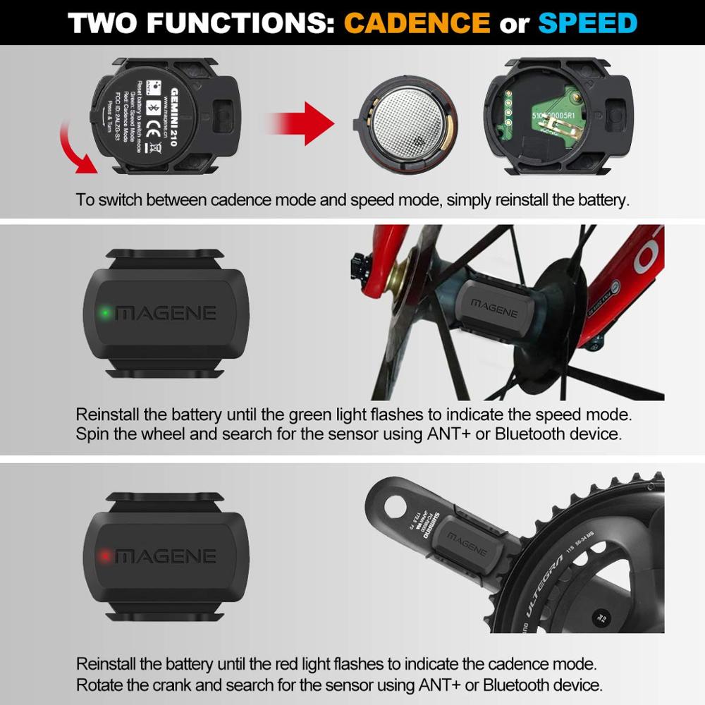 Original Magene gemini 210 S3 cadence de vitesse durale capteur ordinateur compteur de vitesse ant + bluetooth vélo pour igpsport bryton
