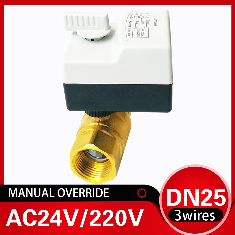 1 inch Full bore Electric motor valve AC220V, 3 wires 2 control electric motorized water valve DN25 2-way valve for irrigation