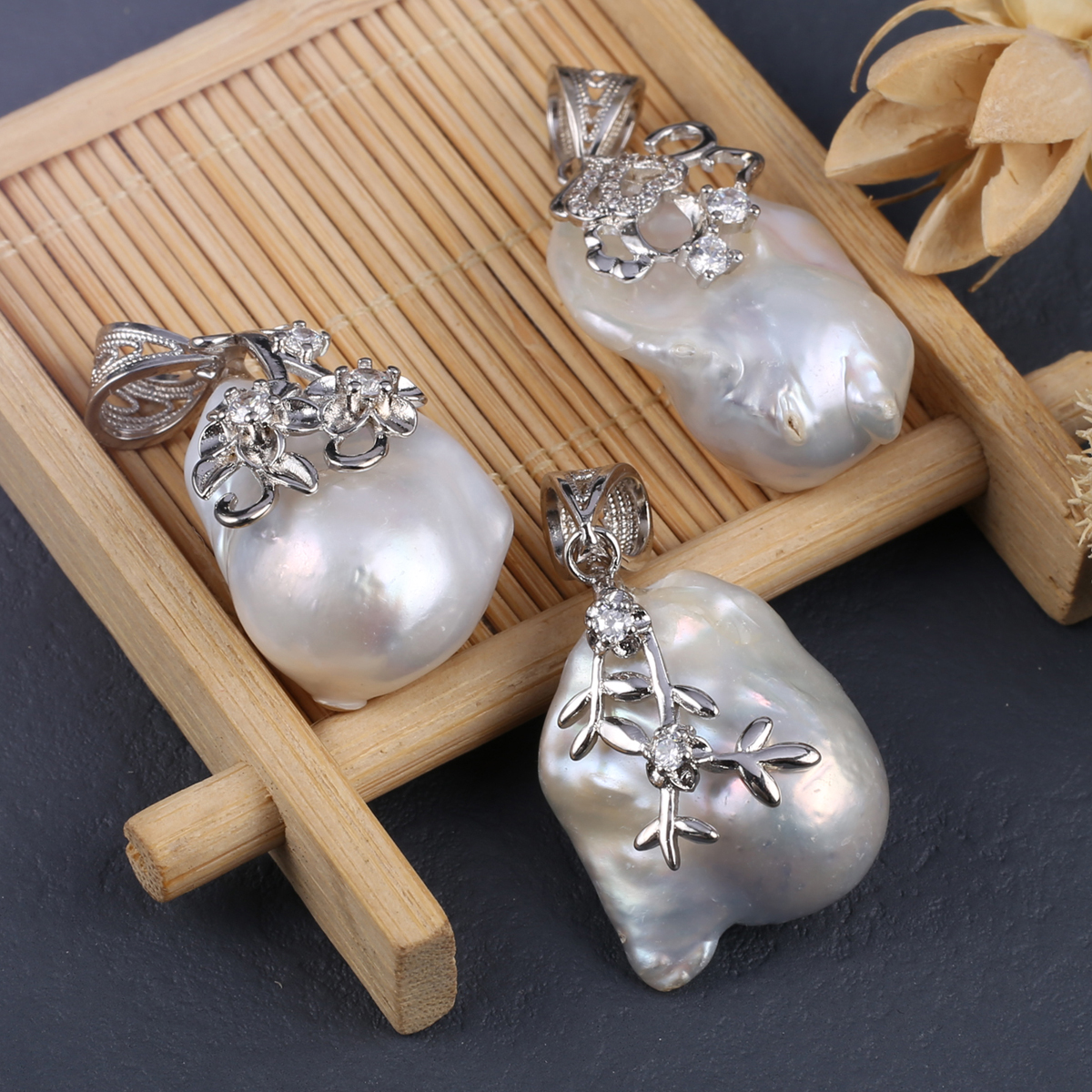 Pendentif en Perle Blanche Baroque d'Eau Douce Naturelle, Bijoux de 30x20mm, Collier de Bricolage, Boucles d'Oreilles, Accessoires, pour Femme