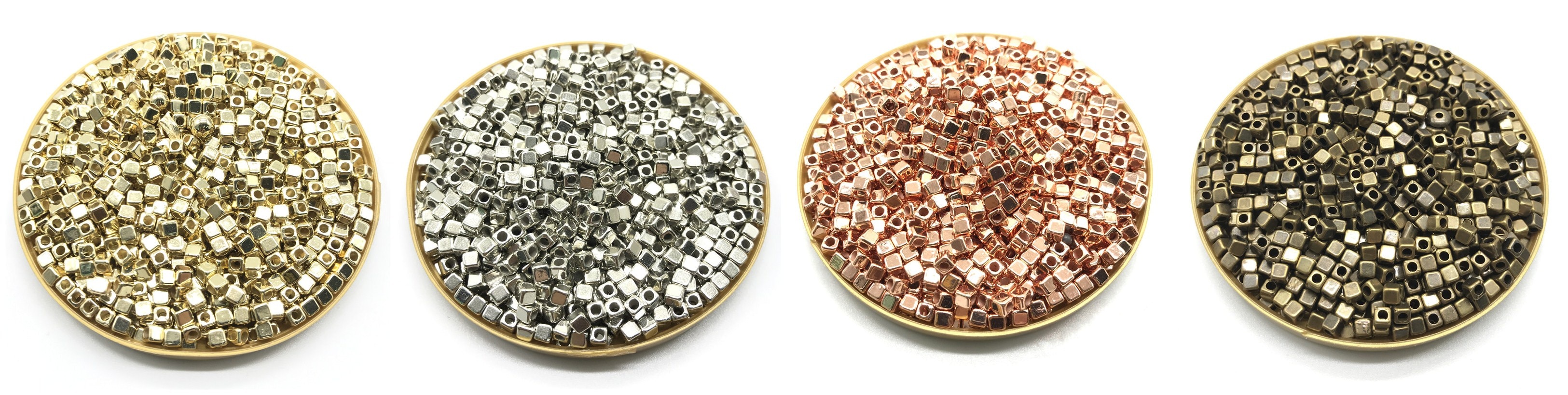 200Pcs 4mm Acryl Plated CCB Vierkante Zaad Ruimte Kralen voor Sieraden Maken DIY Armband Kettingen