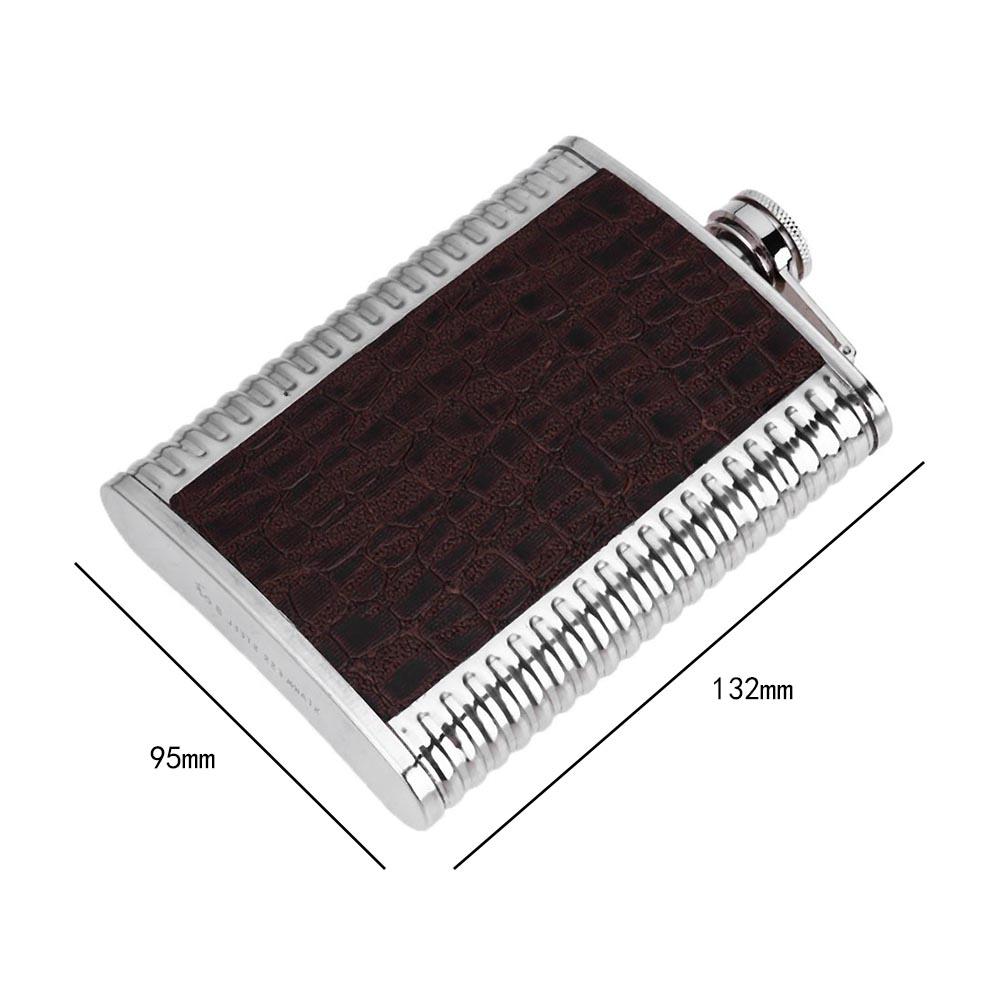 8oz Leather Stainless Steel Hip Flask Set Whiskey Flagon with 1 Funnel 2 Cups Box Flask Drinkware