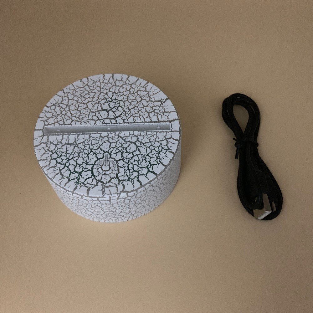 3D Lamp LED Night Light Glow with Remote Crack Base USB Powered Smart Phone Control Alarm Clock Base Bluetooth Base Prize: Glow base and cable