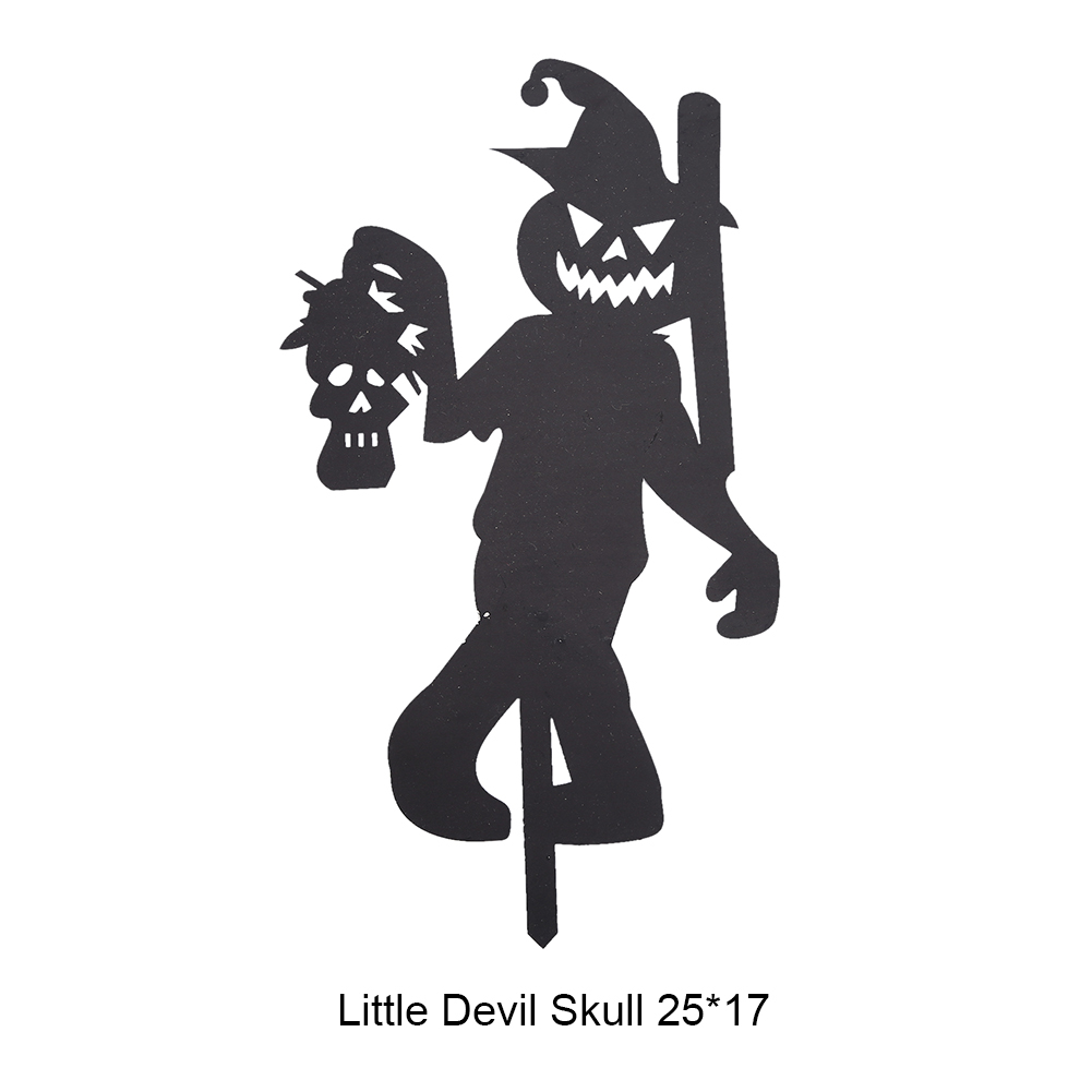 Halloween Prop Silhouette Art Ornaments Metal Stake Sculpture Garden Decors Shadow Yard Terror Party Decor: Skeleton / L