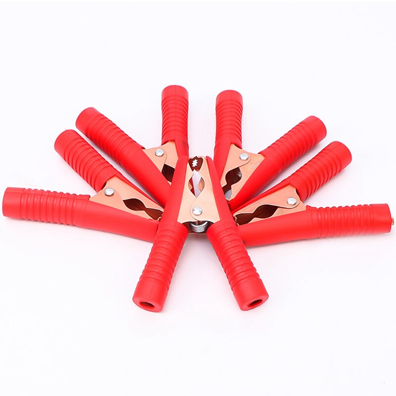 Pinzas de cocodrilo para coche, pinzas de batería, 2 piezas, 100A, color rojo y negro: Red