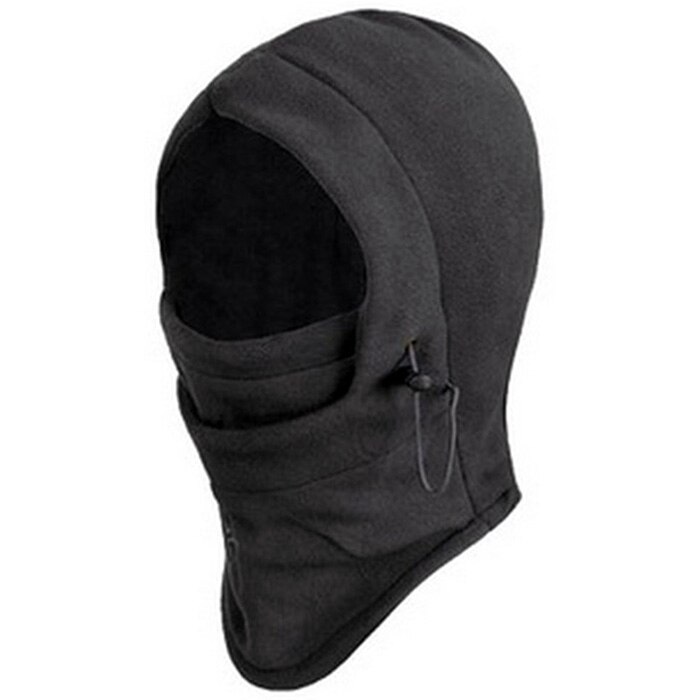 Sally face cykling 6 in 1 termisk fleece balaclava utomhus skidmasker cyling beanies vinterskydd vindstopp ansiktsmössor: Svart