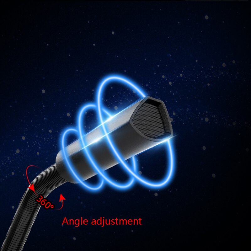 RGB Computer Microphone Free Drive Noise Reduction 360° Rotate USB AUX HD Receiver Omnidirectional Condenser Gaming Mike