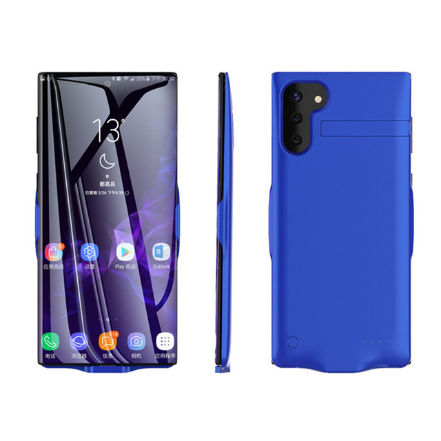 External Power Bank Charging Cover For Note 10 Portable Smart Battery Case For Samsung Galaxy Note 10 Plus Battery Charger Case: Blue for Note 10