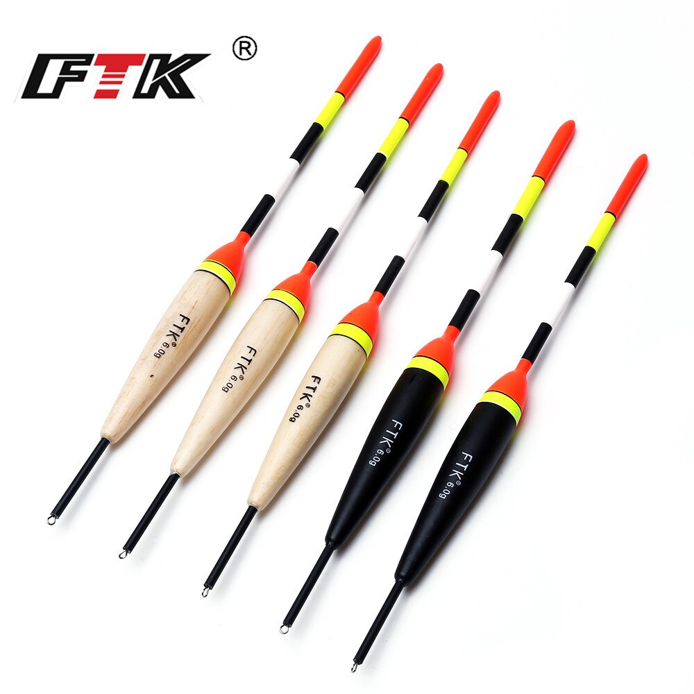 FTK – lot de 5 flotteurs de pêche en sapin, peche en mer flotteur peche bouchon de peche floteur float tube peche bouchon peche flotteur de peche en bois de , 2g – 6g, pour la mer, accessoires en plastique