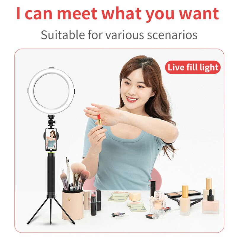 Handy Selfie Ring Licht Selfie Stick Mini Stativ Handheld Erweiterbar stick Tragbare Selfie Füllen Licht