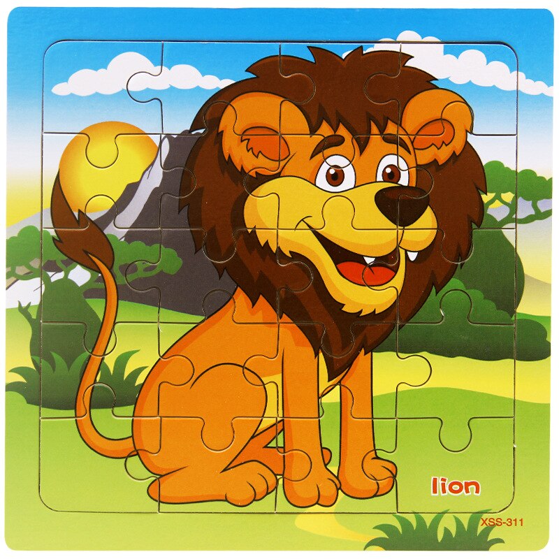 Kleine 3D Puzzle kinder 20 Stück von Holz Wald Tier Geschichte Puzzle Idiom Puzzle Pädagogisches Spielzeug: WHITE