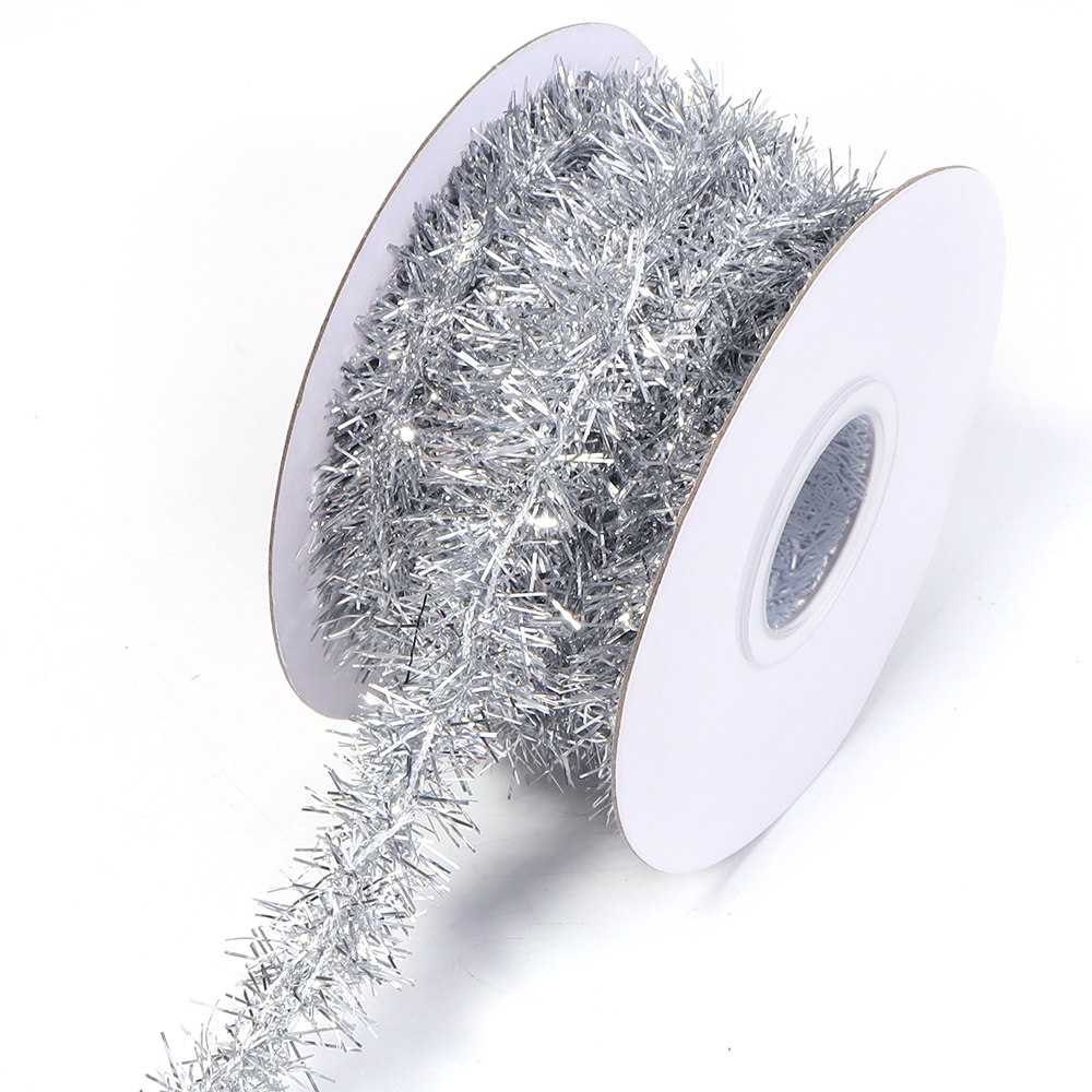 10 Meter Weihnachten Band Girlande Stock Folie Lametta funkeln metallisch Weihnachten Baum Verpackung Bänder Ornamente DIY Neue Jahr Party Dekor: Dunkelgrau