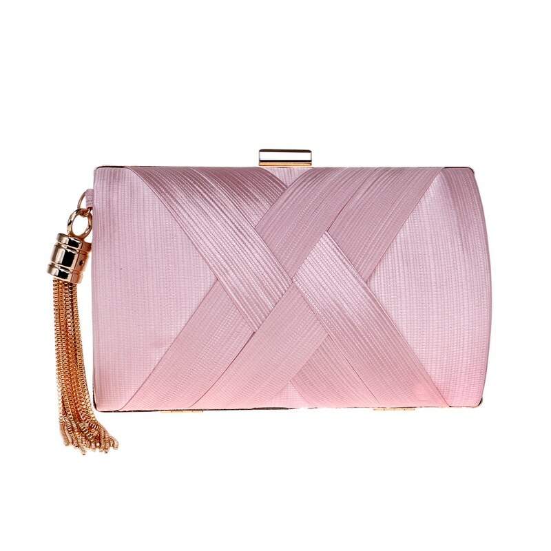 Luxe handtassen damestassen schoudertas kunstleer ketting avond clutch messenger crossbody tassen voor vrouwen: Roze