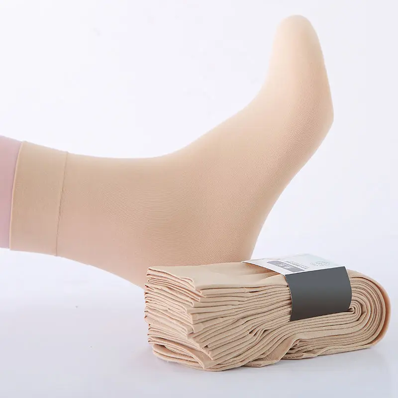 40Pcs=20Pairs Transparent Summer Socks Ultrathin Women Nylon Ladies Female Short Ankle Meias Elastic Crystal Spring Silk Sox