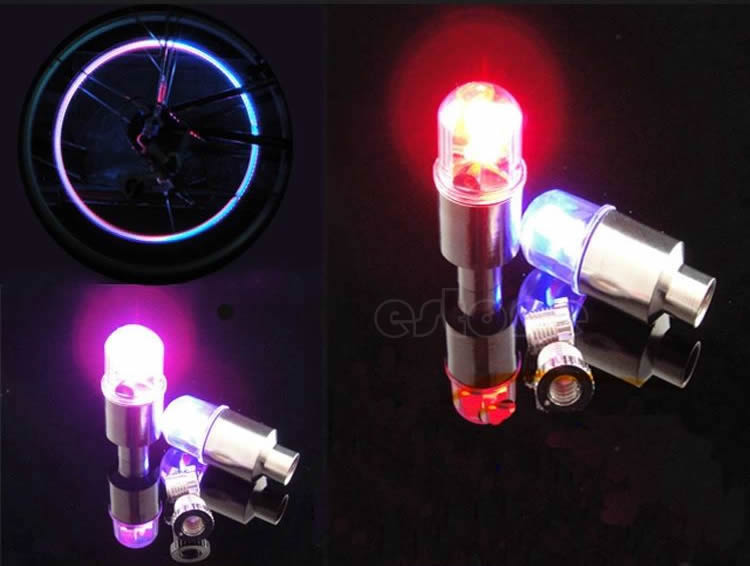 Motor Fietsen Fiets Auto Fiets Band Band Valve Led Lampjes Batterij Omvatten