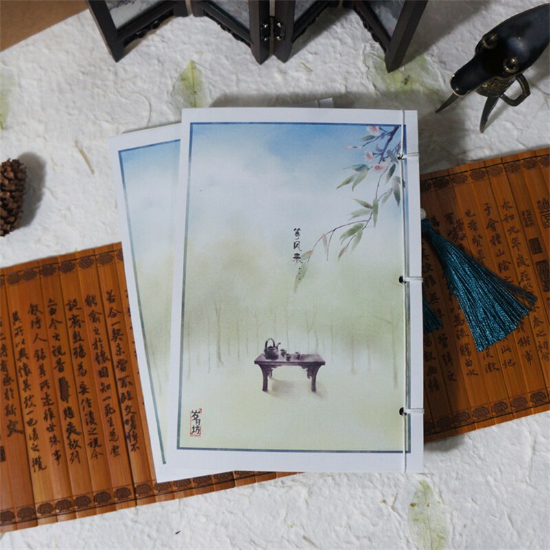 Vintage Notebook Chinese Style Notebook Retro Tassel Handmade Sketchbook Diary Book Stationery School Supplies