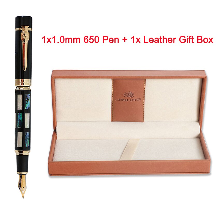 Pluma estilográfica JINHAO 650 o 8802 de , pluma de tinta de caligrafía de concha de lujo Mb o 1,0 MM, pluma de: 650 1.0mm Gift box
