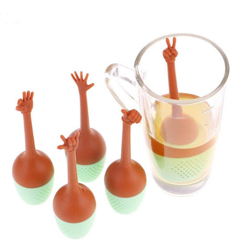 Grappig handgebaar in de vorm van een thee-ei, siliconen theezeefje, losse kruiden, kruidenhouder, theezetgereedschap voor theekopje, theepot
