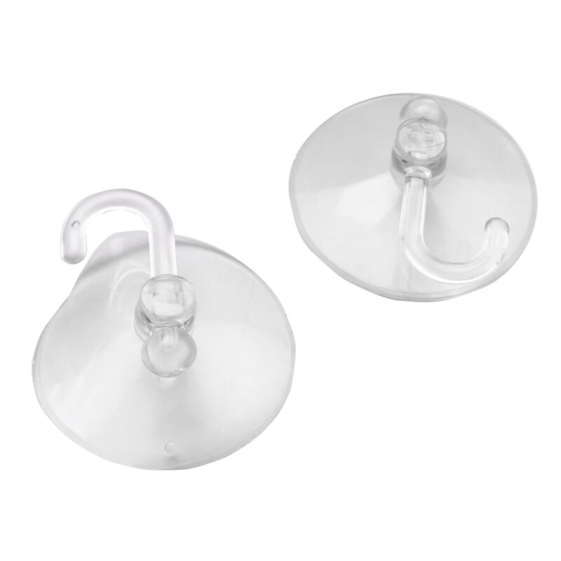 20 X Suction Cups Clear Plastic Cups with Metal Hooks Window Decoration Cabinet Sucker Perfect for Hanging Christmas Decorations: Default Title