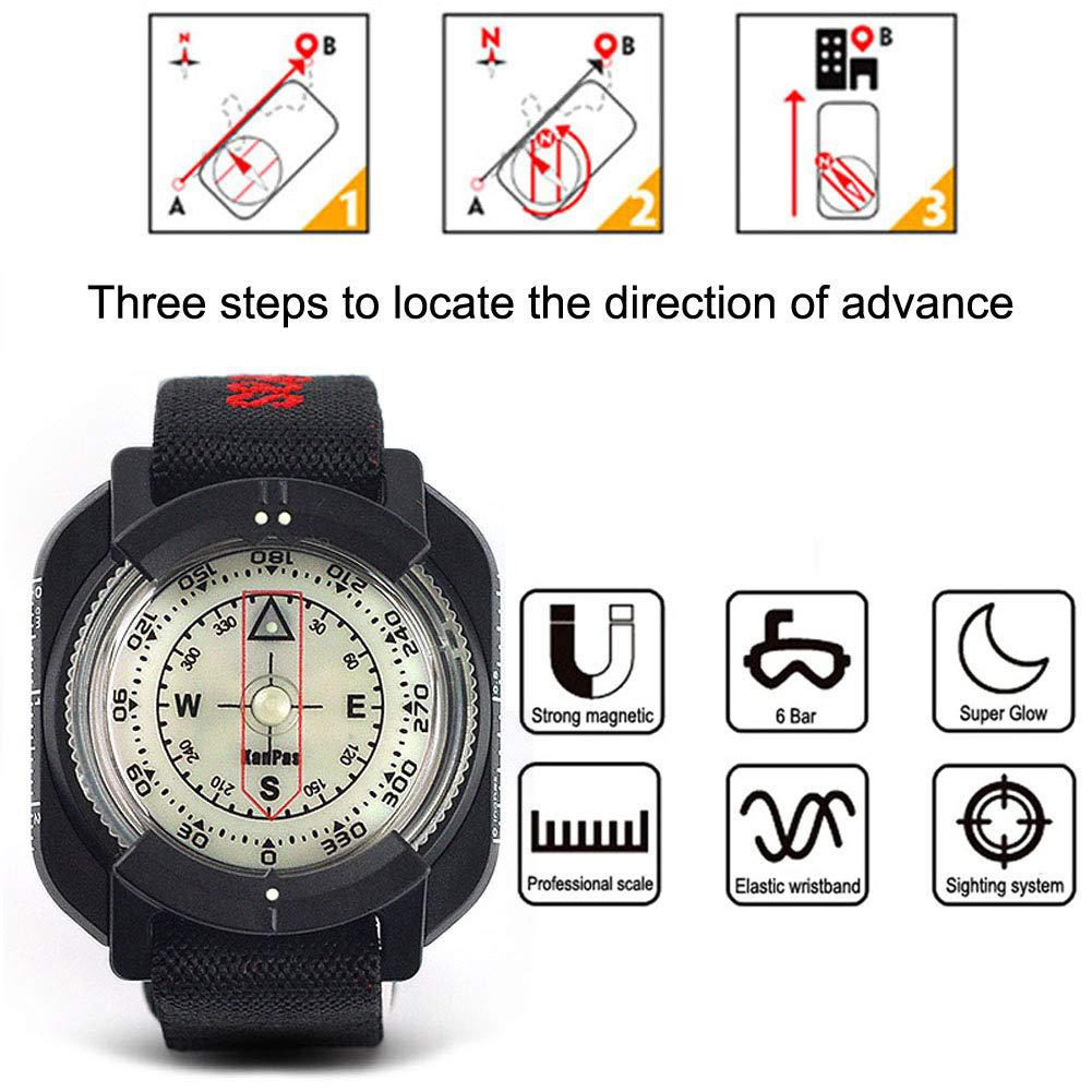 Outdoor Compass Watch High Precision Waterproof Diving Compass Navigator Digital Watches Scuba For Swimming