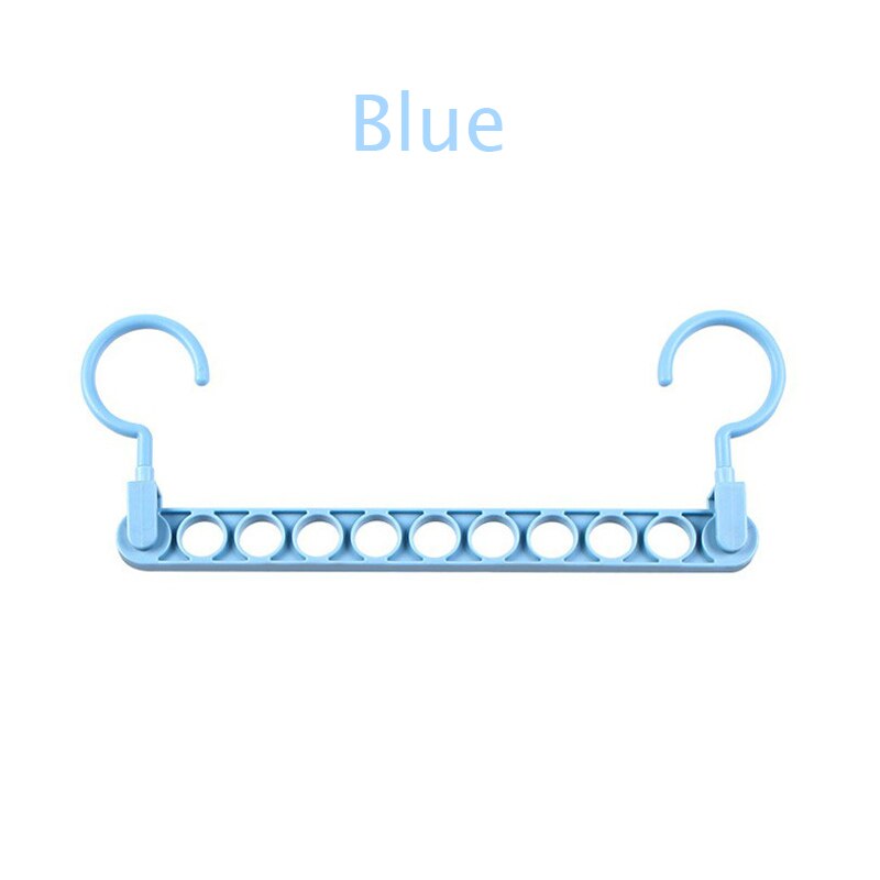 Cintre magique multifonction pliant à 9 trous, cintre rotatif pour vêtements, garde-robe, séchage de vêtements, organisateur de maison: Blue