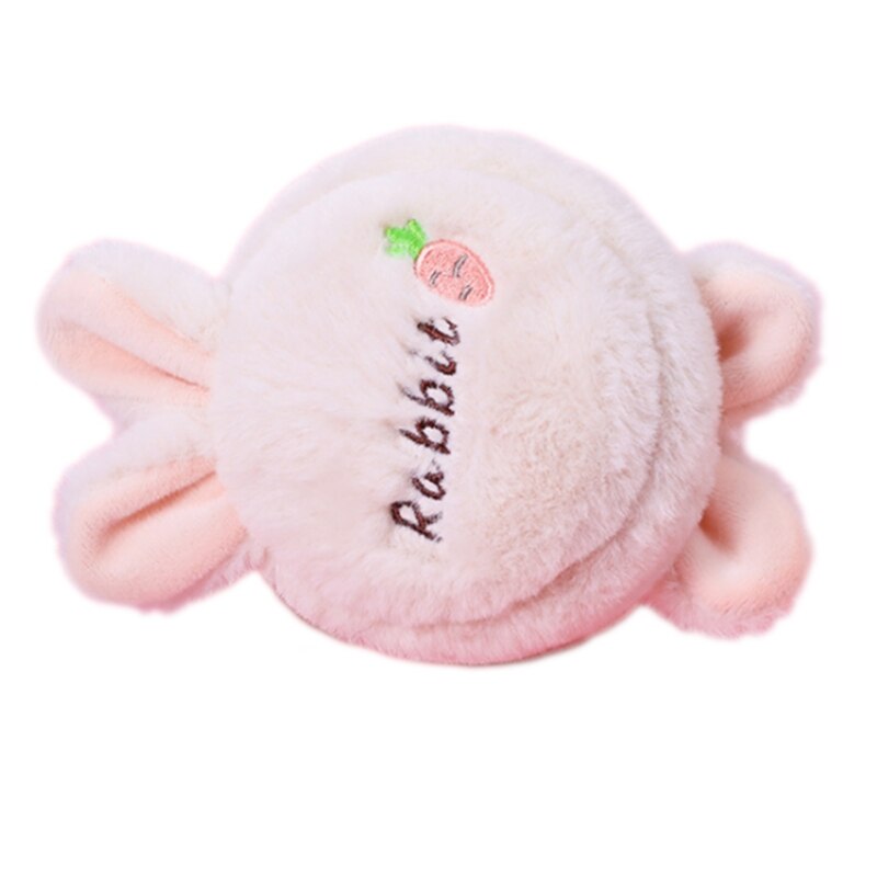 Pom Poms Ear Warm Rabbit Ear Earmuffs Headband Soft Fluffy Earcap Cute Earmuffs LX9E: Rabbit beige