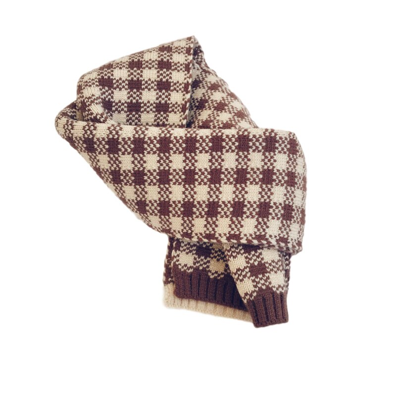 Winter Kinderen Sjaal Plaid Gebreide Kids Sjaals Halswarmer Sjaal Baby Sjaals Voor Jongens Meisjes Kinderen Accessoires 2-6Y: coffee