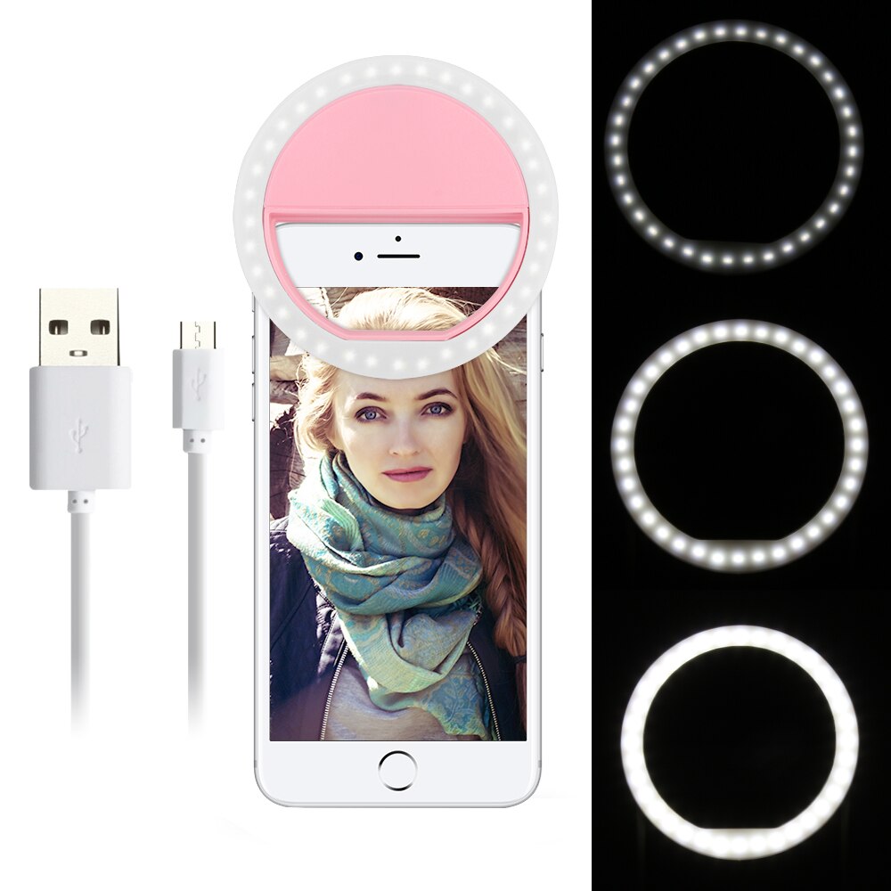 36 LED Lampen Selfie Licht Für Iphone Ergänzende Fotografische Beleuchtung Selfie Ring Verbesserung Für Alle Smartphone: pink