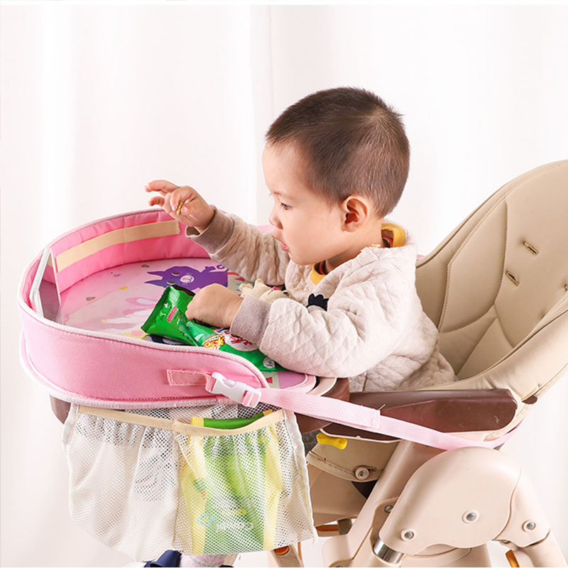 Portable Child Car Seat Tray Waterproof Snack Tray Table Storage Rack Toys Infant Stroller Holder Baby Stroller Safety Desk