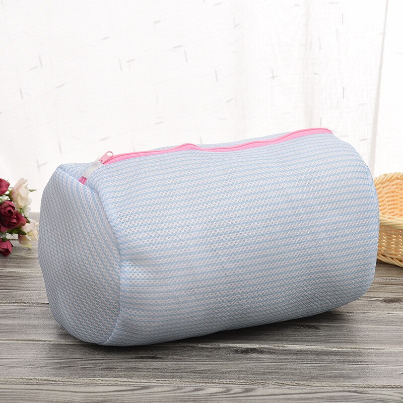 Mesh cylinder vaskepose lynlås vaskeposer vask hjemmebrug mesh tøj undertøj organisator vaskepose badetilbehør