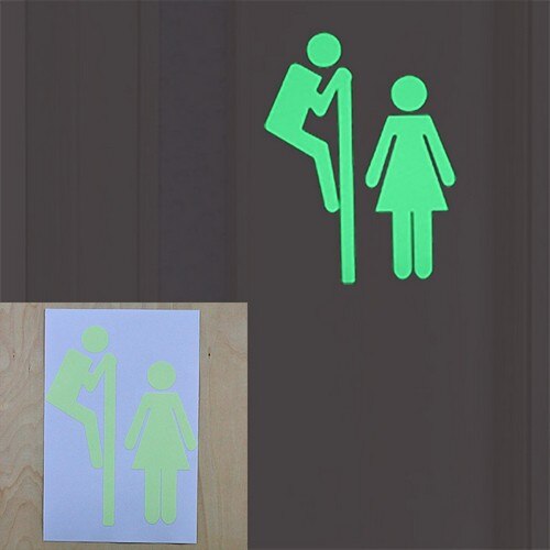 Funny Smile Bathroom Wall Stickers Glow in the Dark Toilet Sticker Home Decor Waterproof Wall Decals WC Door Decorative Poster: Have A Look YG