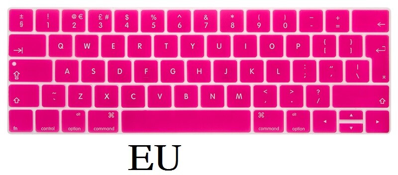 Silicon Waterproof Keyboard Film Skin EU US English Keyboard Skin for Macbook Pro 13 15 Keyboard Cover A1989 A1990: EU-Red
