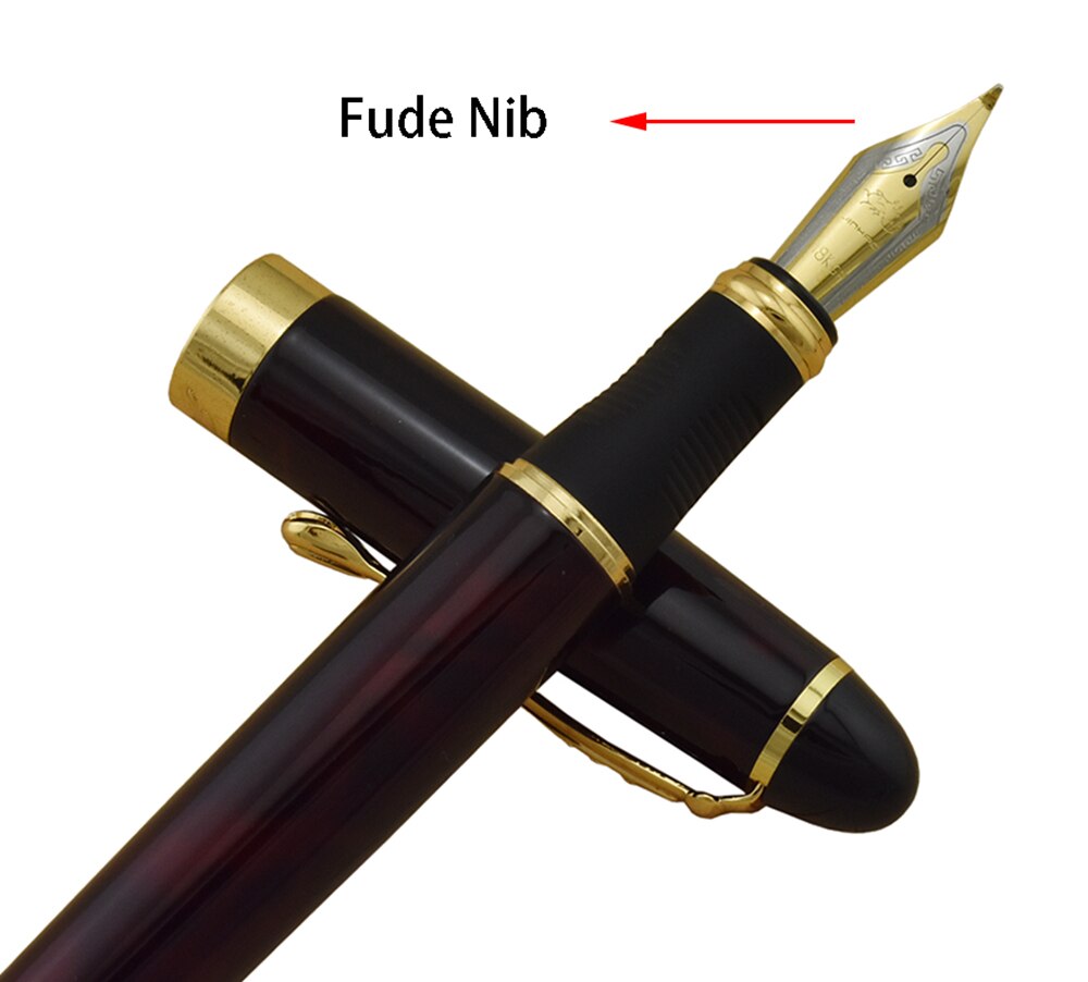Jinhao X450 Metalen Kalligrafie Gebogen Nib Vulpen 450 Geavanceerde Klassieke Inkt Pen met Gouden Clip voor Kantoor School Thuis praktijken: Rose Red