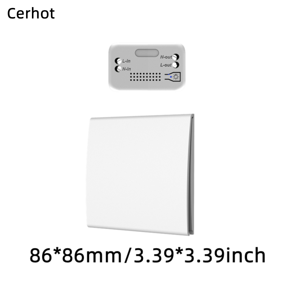 Cerhot interrupteur sans fil auto-alimenté bouton poussoir recevoir relais marche/arrêt interrupteur d'éclairage mural RF pas de batterie pas de câblage interrupteur de lampe à LED: Beige