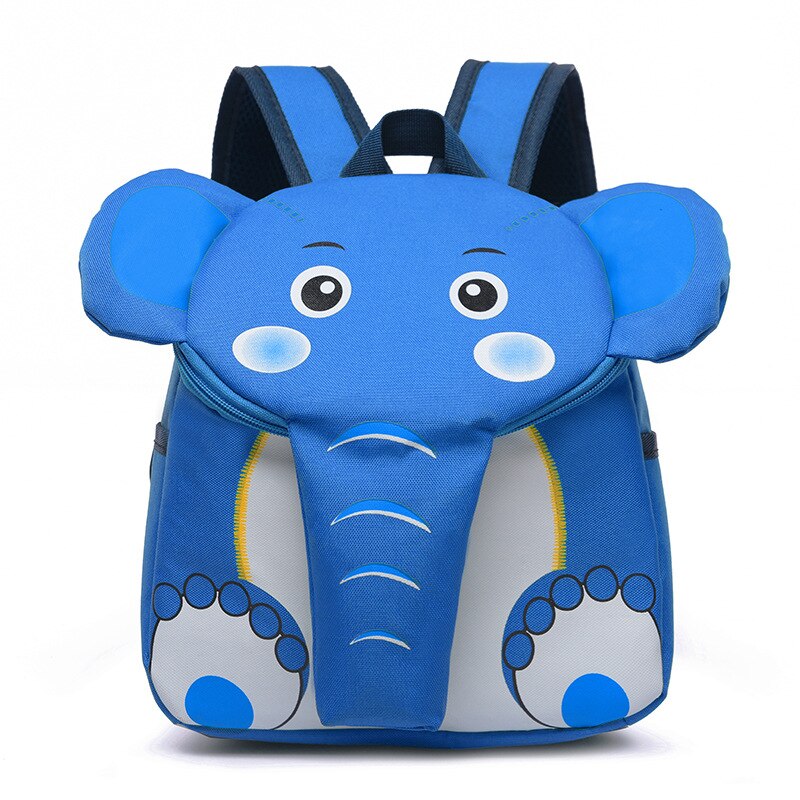 Subiu Sacos De Escola para Meninas Meninos Elefante Criativo 3D Projeto Animal Crianças Sacos de Crianças Mochila Mochila Escolar Dos Desenhos Animados Schoolbag: Azul