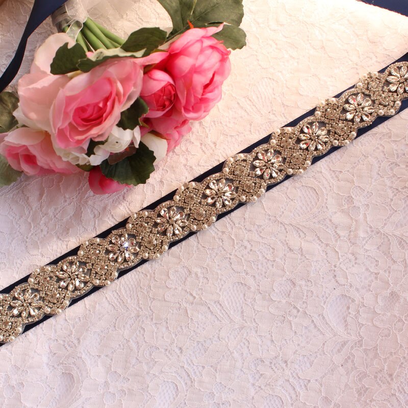 Bruids Riem Vrouwen Riem Trouwjurk Riem Strass Bruidsmeisje Riem Bruiloft Accessoires: dark blue
