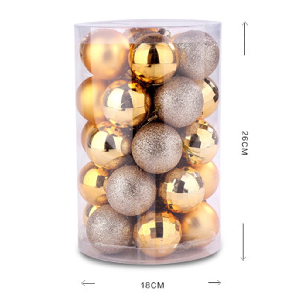 34 stuks kerstballen winkelcentrum plafond raam hangende bal ornament hanger kerstfeest kerstboomversiering: Goud