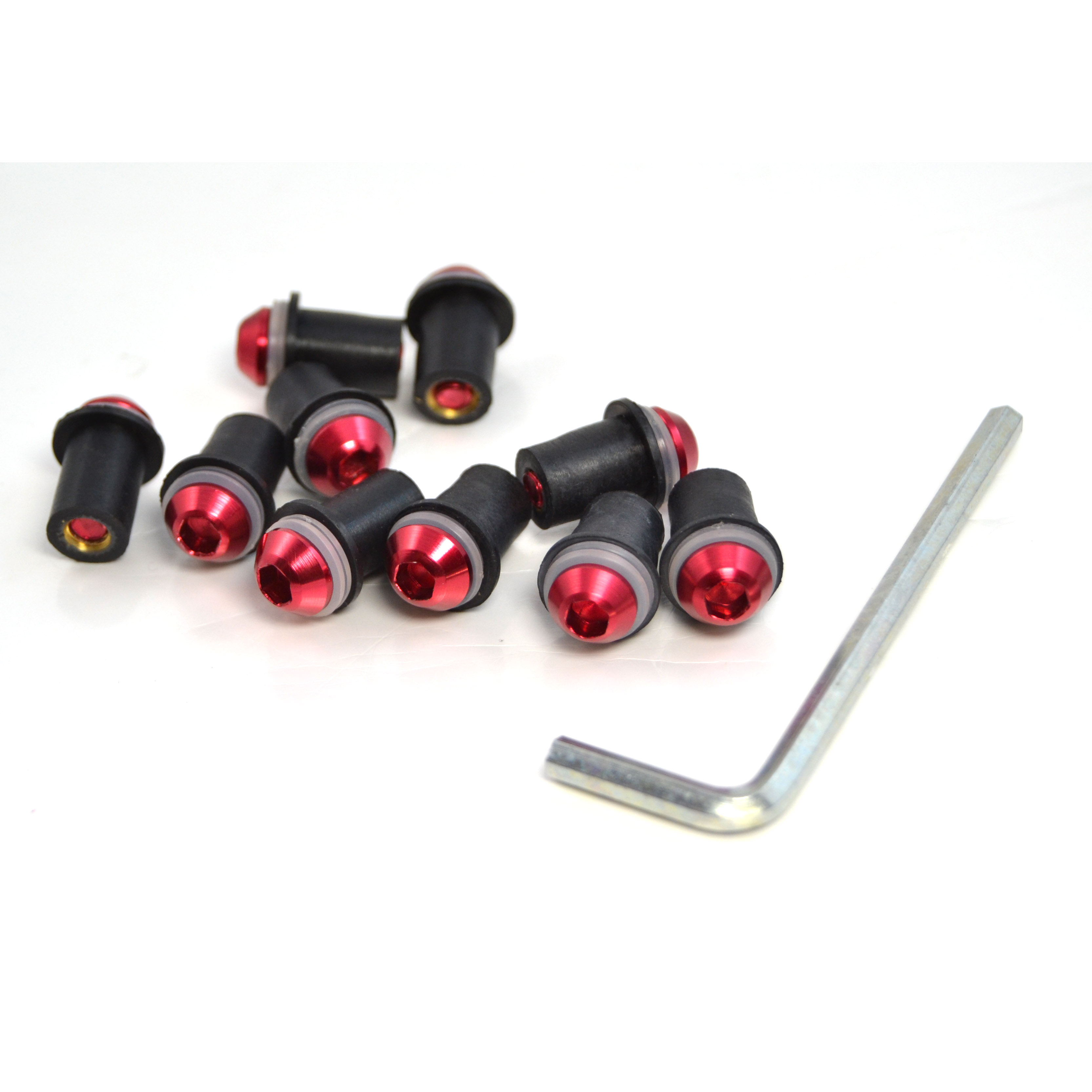 Kit de tornillos para parabrisas, Tuercas de carenado para Yamaha XJ600 XJ900 XJ400 XT600 R1 R6 R3 R25 R15 V3, Piezas de motocicleta: Rojo
