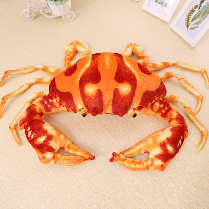 Lifelike Swimming Crab Stuffed Plush Doll Green/Brown/Orange Aquatic Ocean Sea Plush Animals Home Decorative Plushie 27-80cm