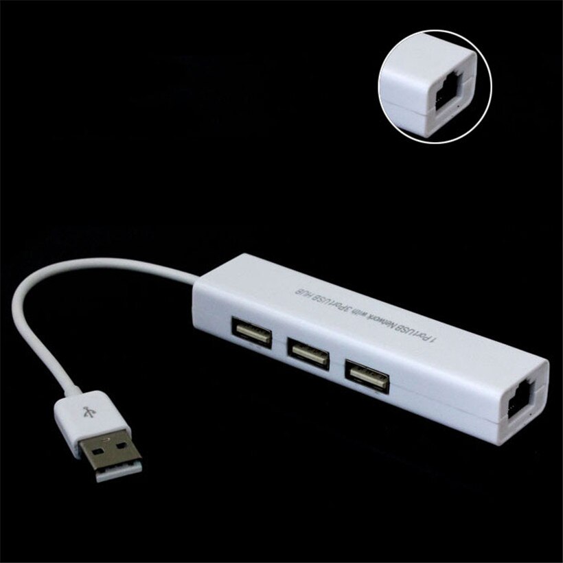 Advanced usb hub notebook hab otg multi USB to RJ45 Ethernet Network Adapter Card With 3 Ports White 1PC