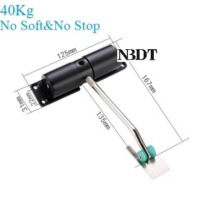 Commercial Door Closer Adjustable Spring Hydraulic Automatical Closing 90 Degrees Open Hold Face-mounted Siver Matte Black: Upgraded Black