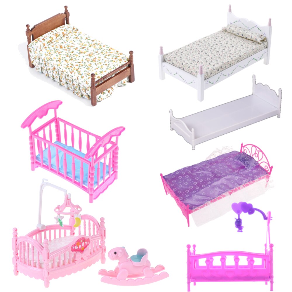 Nuovi Arrivi 1/12 Bilancia Dollhouse Mobili In Miniatura Da Letto Floreale Pastorale di Stile Classico Giochi di imitazione mobili Giocattolo Del Capretto Per Il bambino