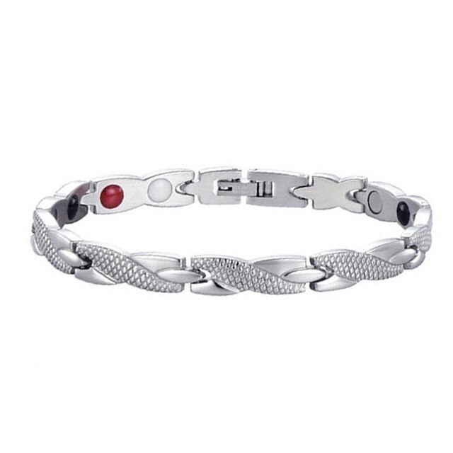 Contorto Modello Del Drago Sano Cura Terapia Magnetica Magnete del Braccialetto per Le Donne di Potere Magneti Braccialetti Braccialetti per Le Donne Degli Uomini: argento